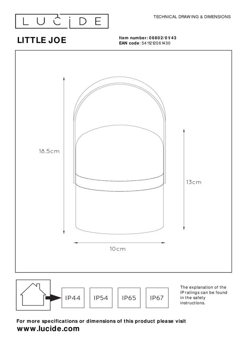 Lucide LITTLE JOE - Stolná lampa Outdoor - Ø 10 cm - LED Rozm. - 1x0,3W 3200K - IP44 - 3 StepDim - Hnedá